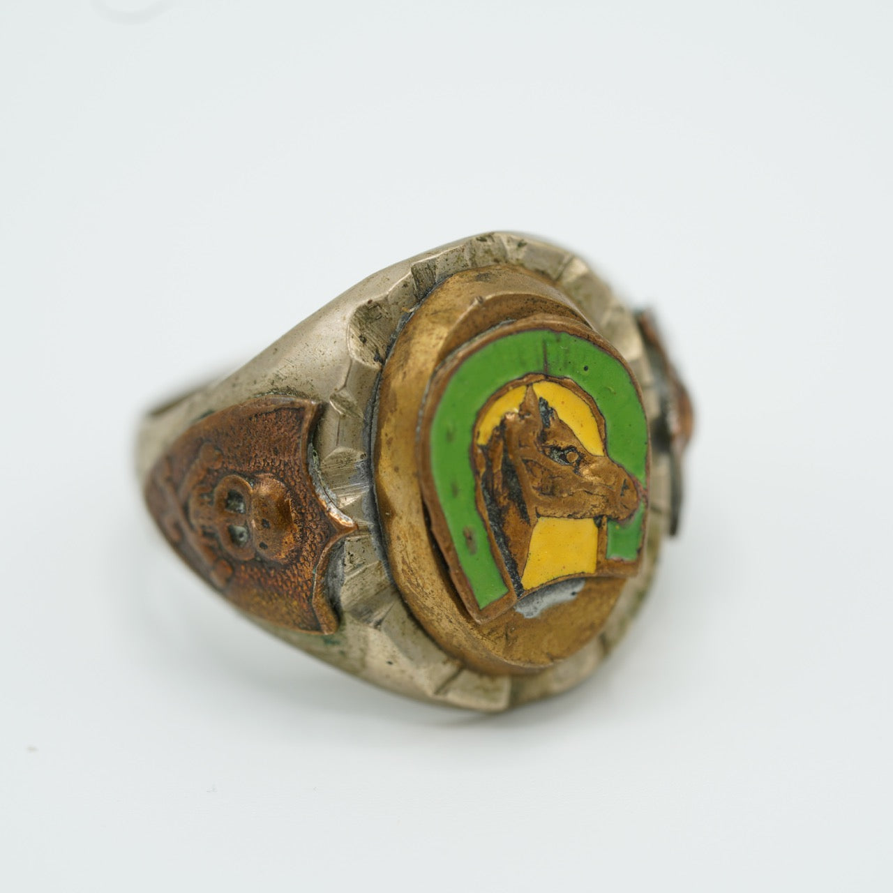 VTG Brass Mexican Horseshoe Biker Ring